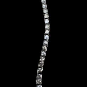 Vintage silver plated square tennis bracelet.